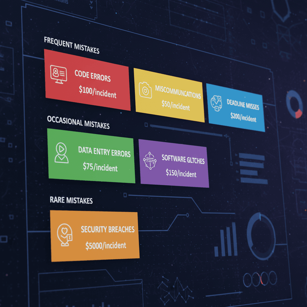 Dashboard showing categorised trading mistakes with frequency and cost analysis